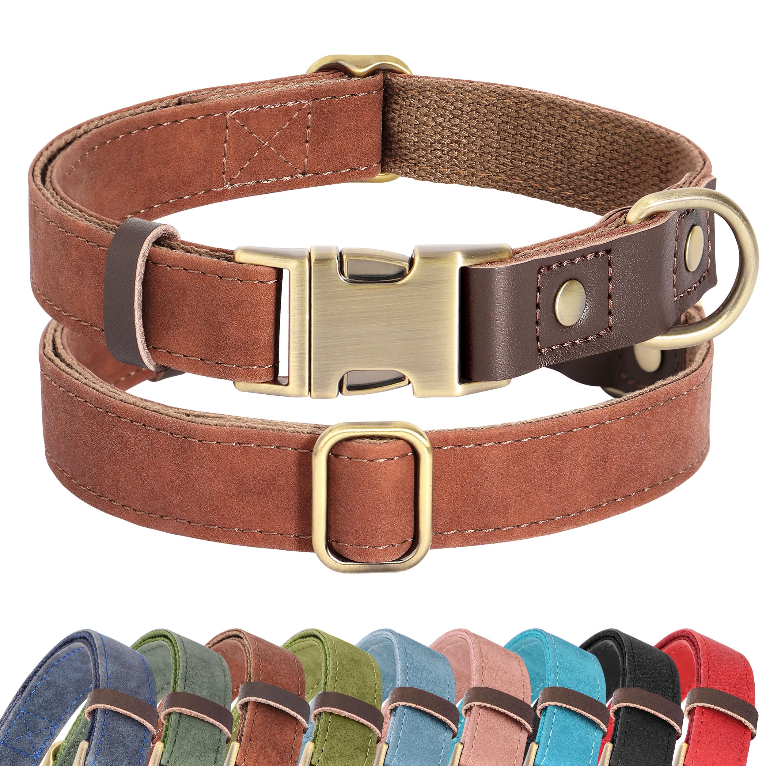 Didog collar PU suave para perros pequeños con cierre rápido, fácil de colocar