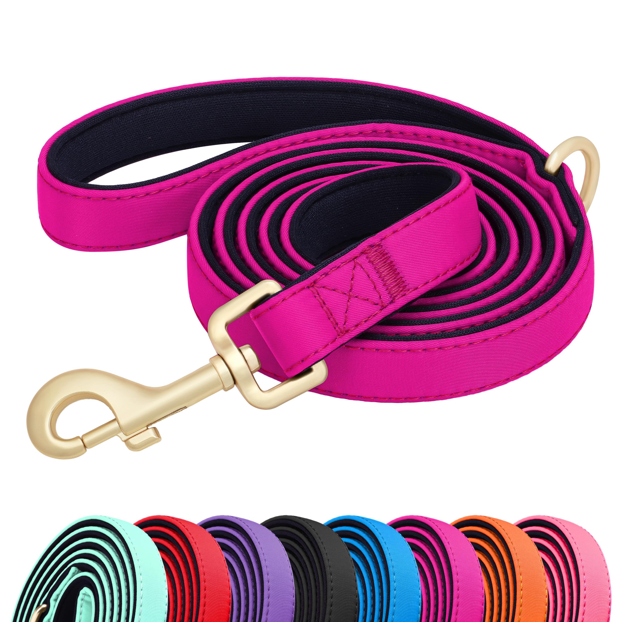 Didog correa nylon 5ft rosa púrpura, paseo cómodo para perros pequeños