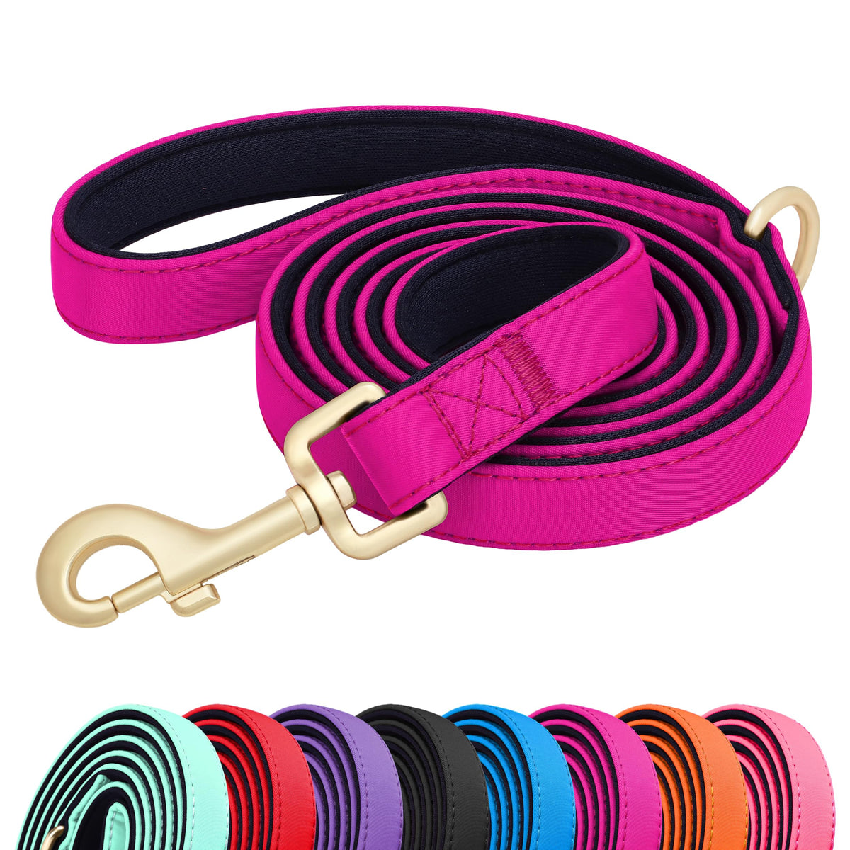 Didog correa nylon 5ft rosa púrpura, paseo cómodo para perros pequeños