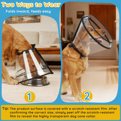 Didopet collar de recuperación transparente facilita comer y beber sin estrés.