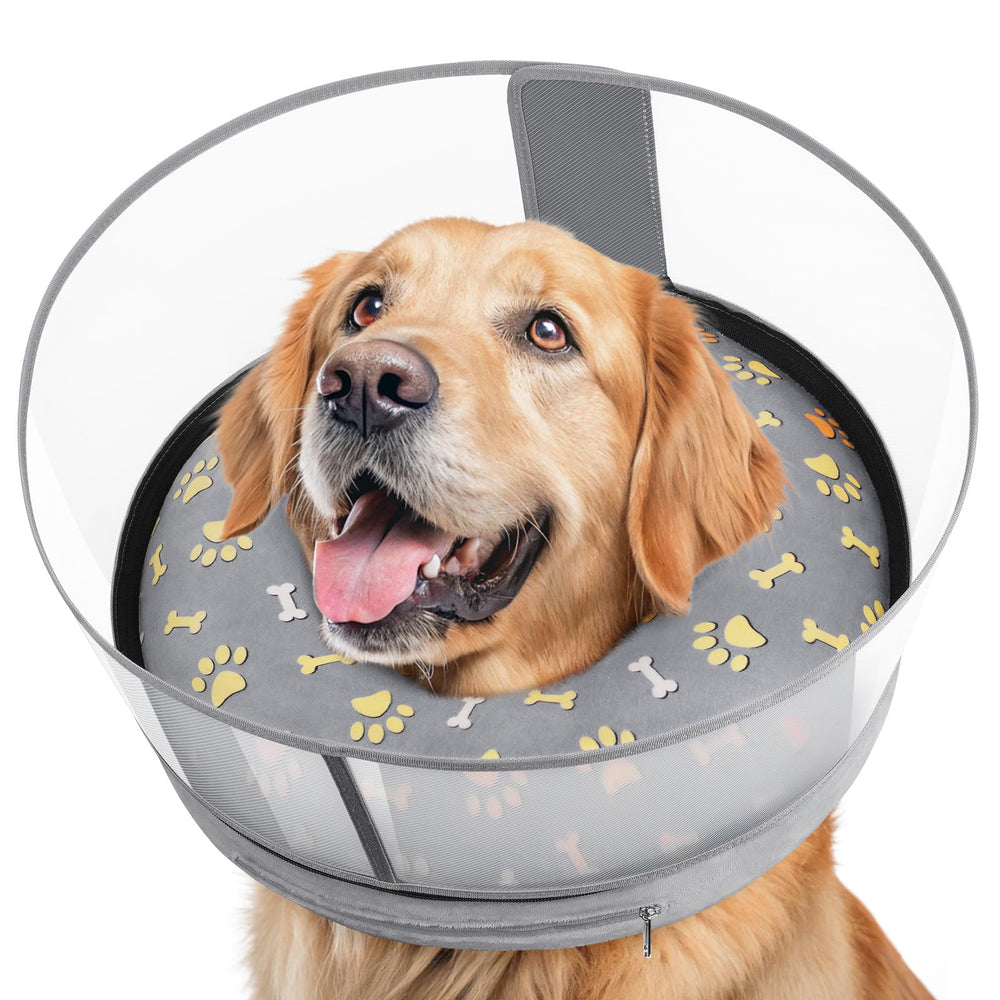 Didopet cono inflable para perro con escudo para recuperación, protege sin bloquear la visión.