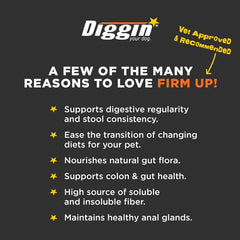 Diggin' Your Dog FiRM UP con arándano para la salud urinaria y general.