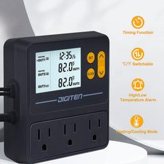 DIGITEN control de temperatura con pantalla grande para lectura rápida