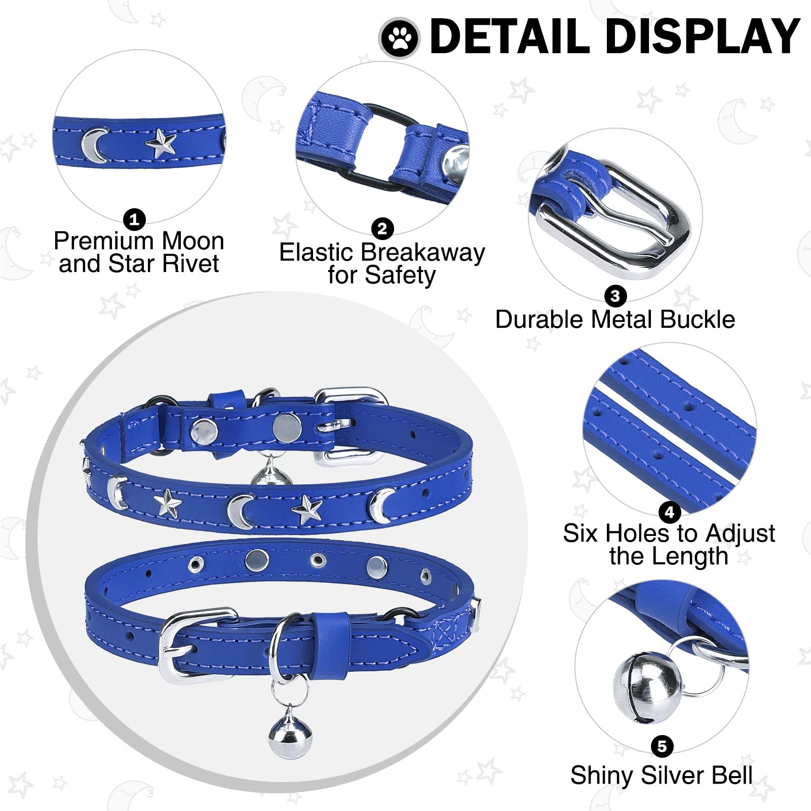 DILLYBUD collar con campana azul para localizar al gato.