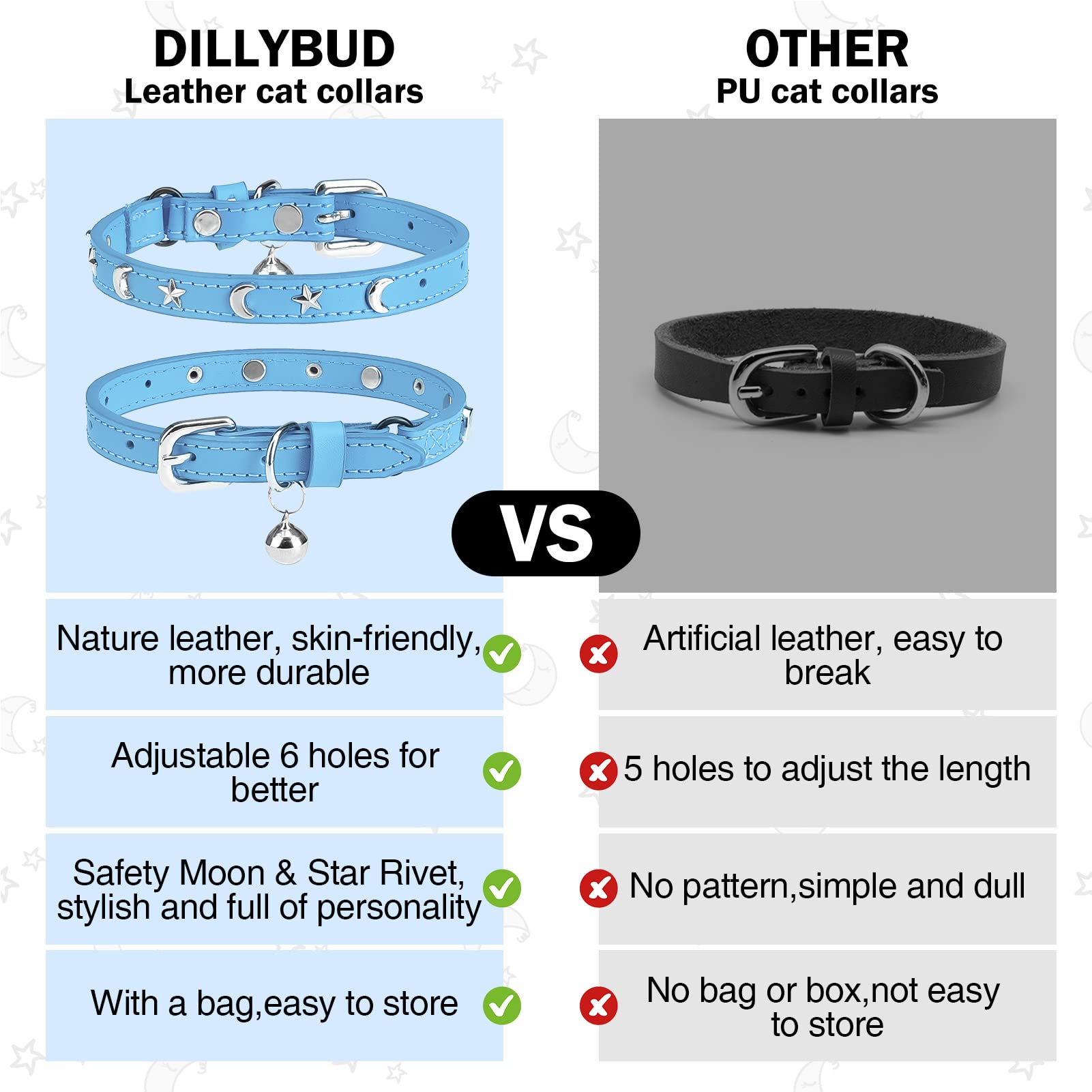 Collar DILLYBUD con cierre de aleación duradera para uso diario.