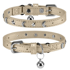 Collar DILLYBUD de cuero con campana para localizar al gato con facilidad.