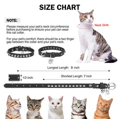 Collar DILLYBUD de cuero para gatos con remaches personalizables.