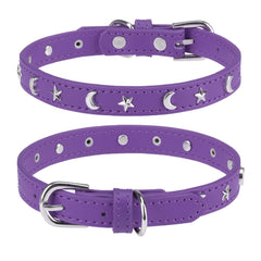 Collar de cuero DILLYBUD para perro pequeño, suave y fácil de limpiar.