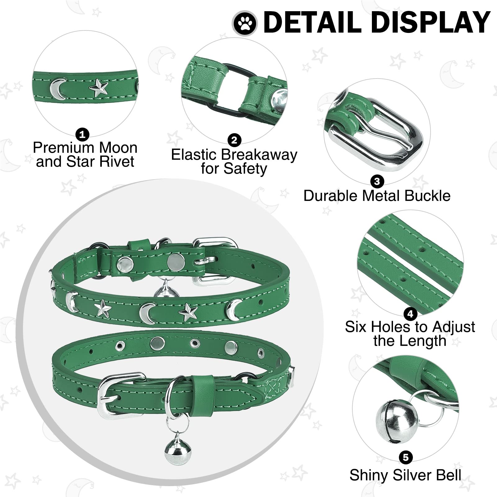 DILLYBUD collar ajustable 8-12 pulgadas para gatos.