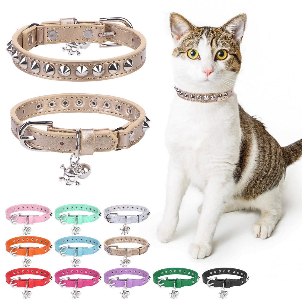 DILLYBUD collar gato de cuero con campana facilita localizar al minino
