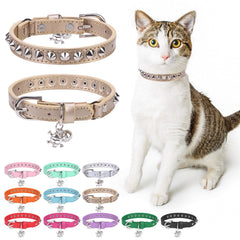 DILLYBUD collar gato de cuero con campana facilita localizar al minino
