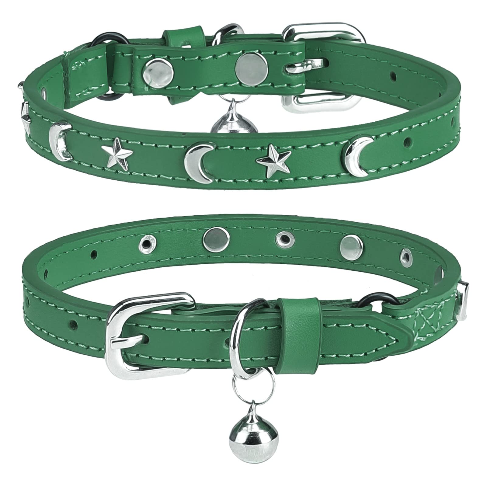 DILLYBUD collar gato cuero con campana para localizarlo.