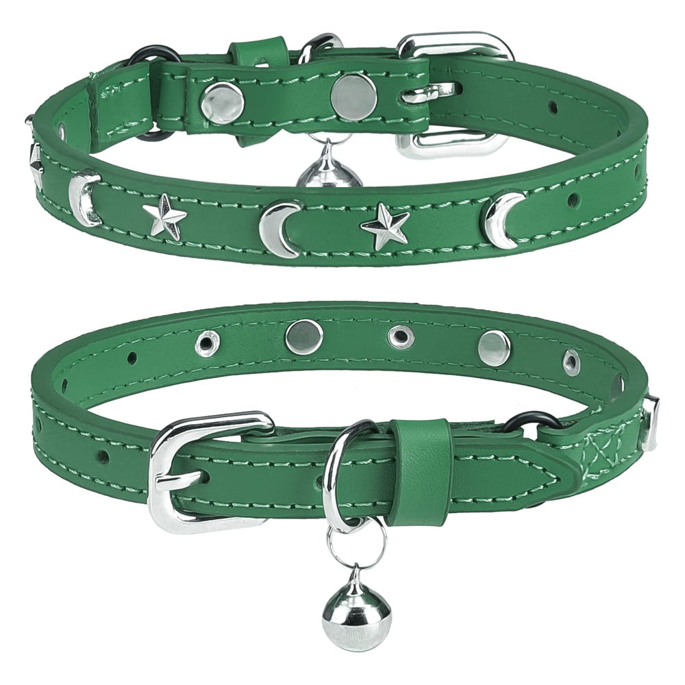 DILLYBUD collar gato cuero con campana para localizarlo.