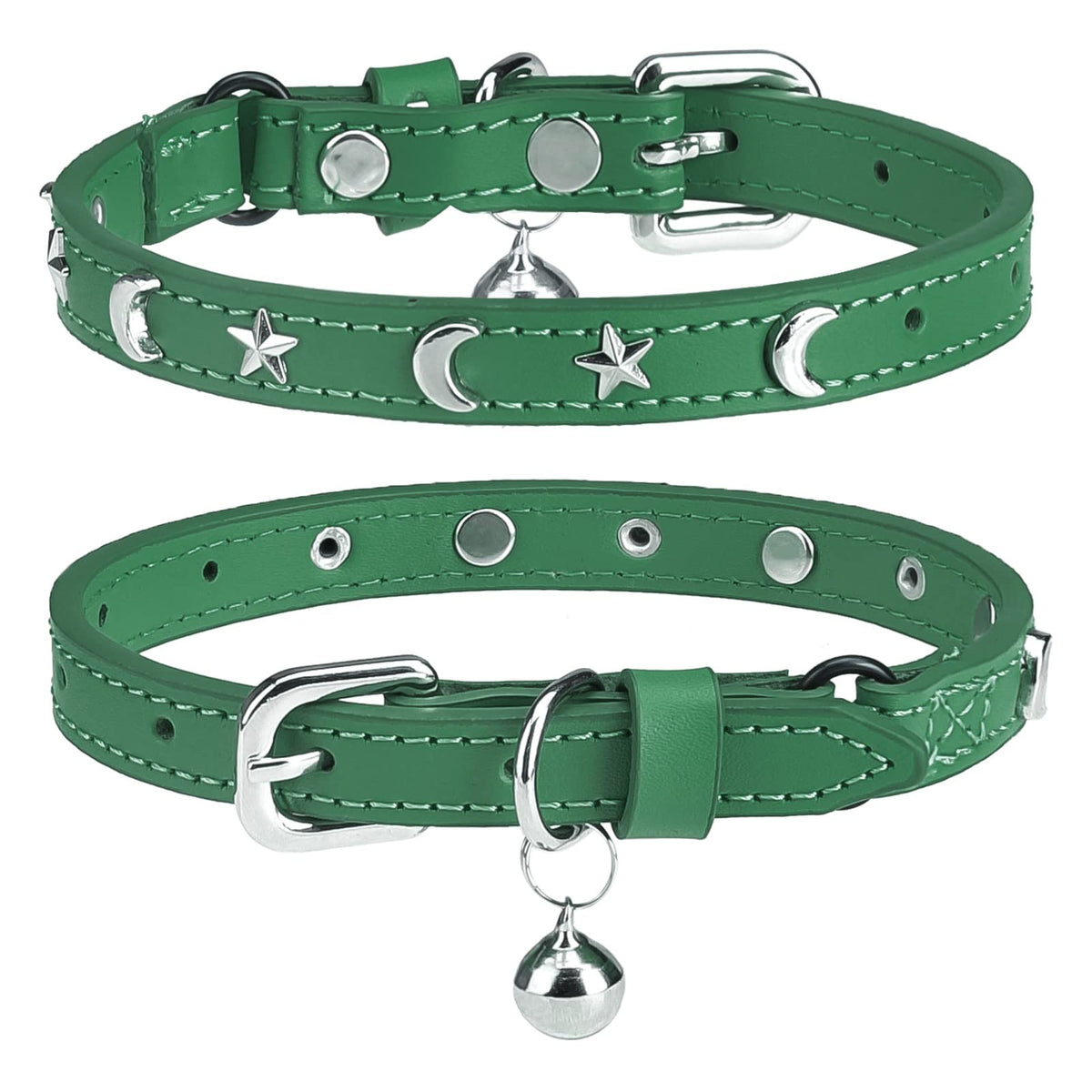 DILLYBUD collar gato cuero con campana para localizarlo.