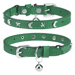 DILLYBUD collar gato cuero con campana para localizarlo.