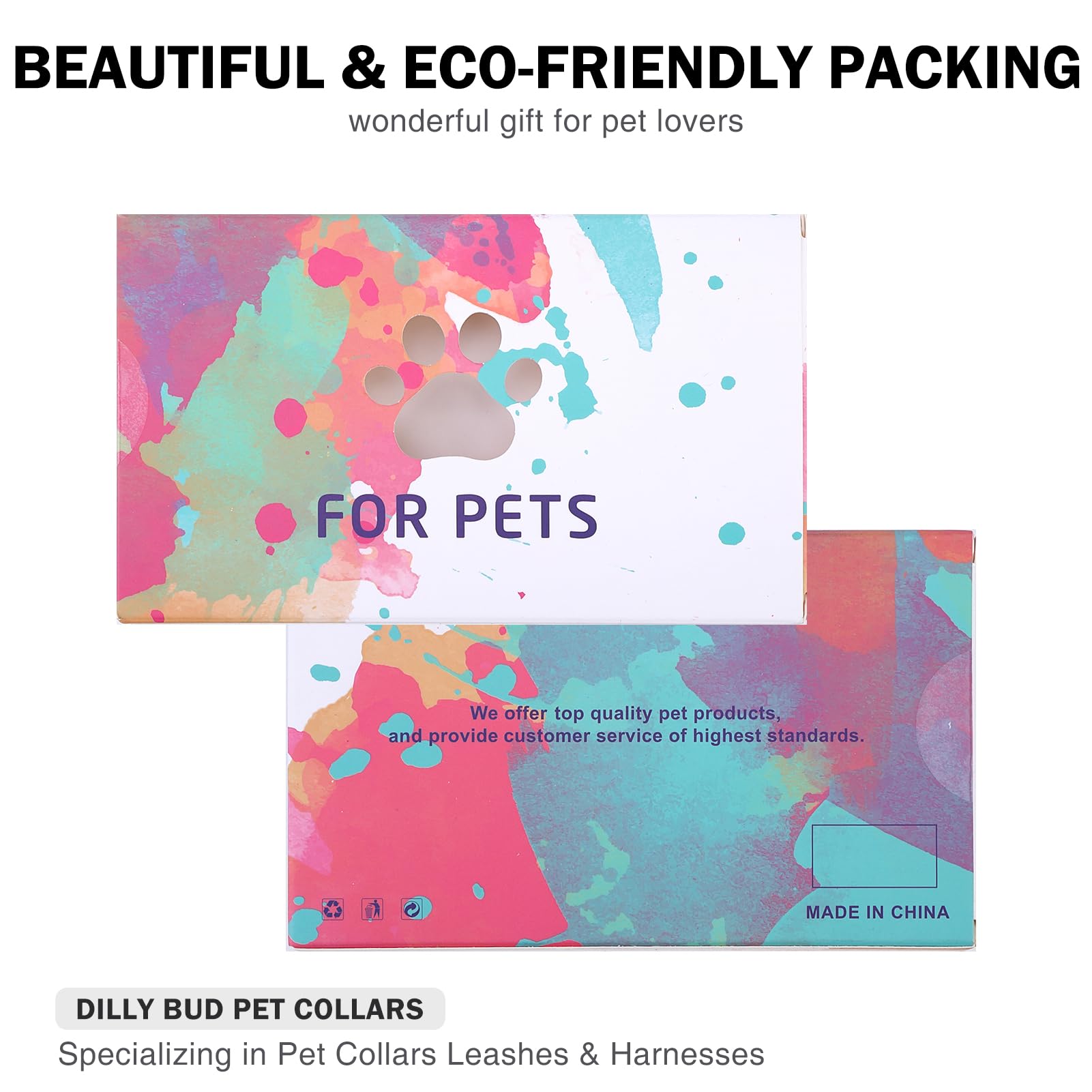 DILLYBUD collar gato con empaque de terciopelo ecológico