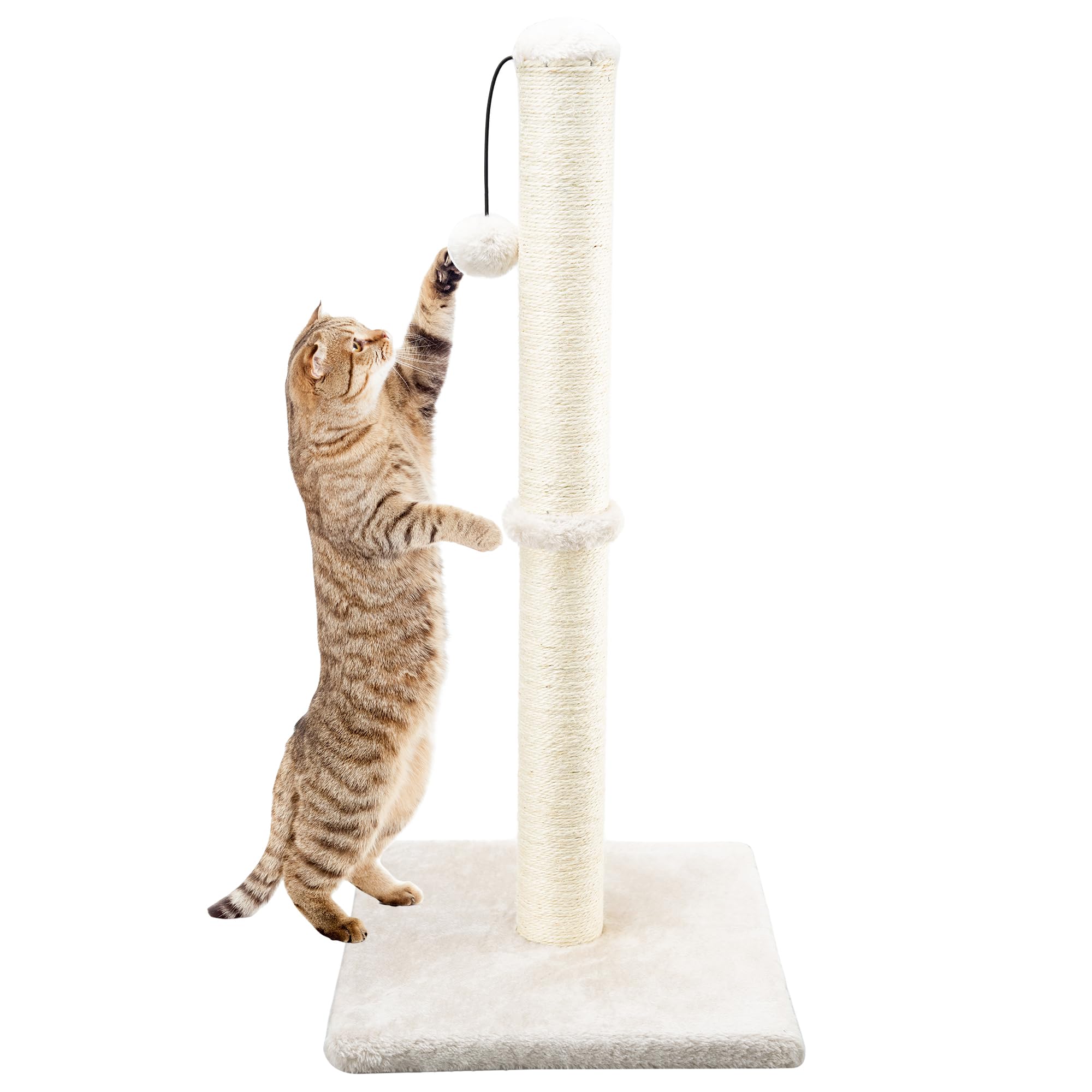 Dimaka poste rascador vertical de 74 cm para gatos, ideal para estiramientos de tamaño estándar.