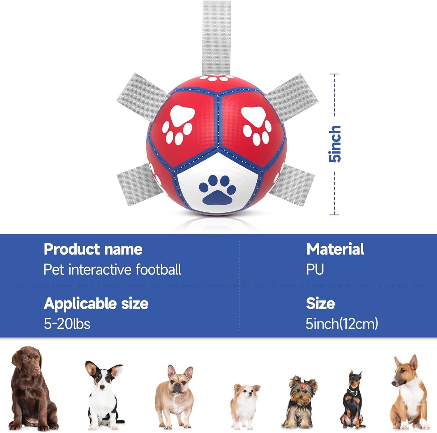 Diman diseño inspirado en la copa mundial, pelota con cuerda para mascota.