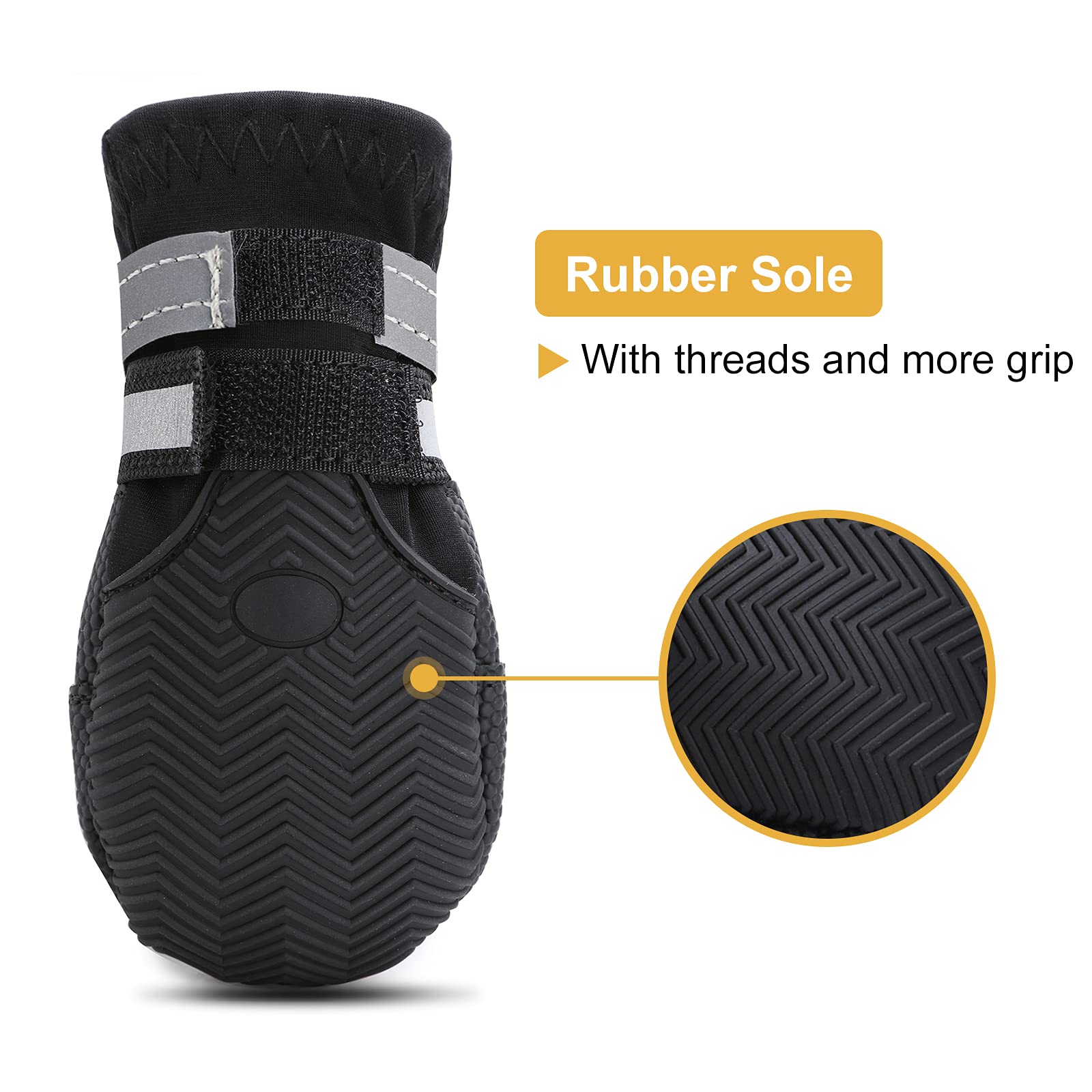 Dimicoo botas para perro, interior forro fleece suave para mayor comodidad.