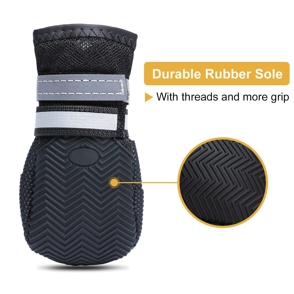 Dimicoo botas para perro con cierre reflectante para seguridad nocturna.