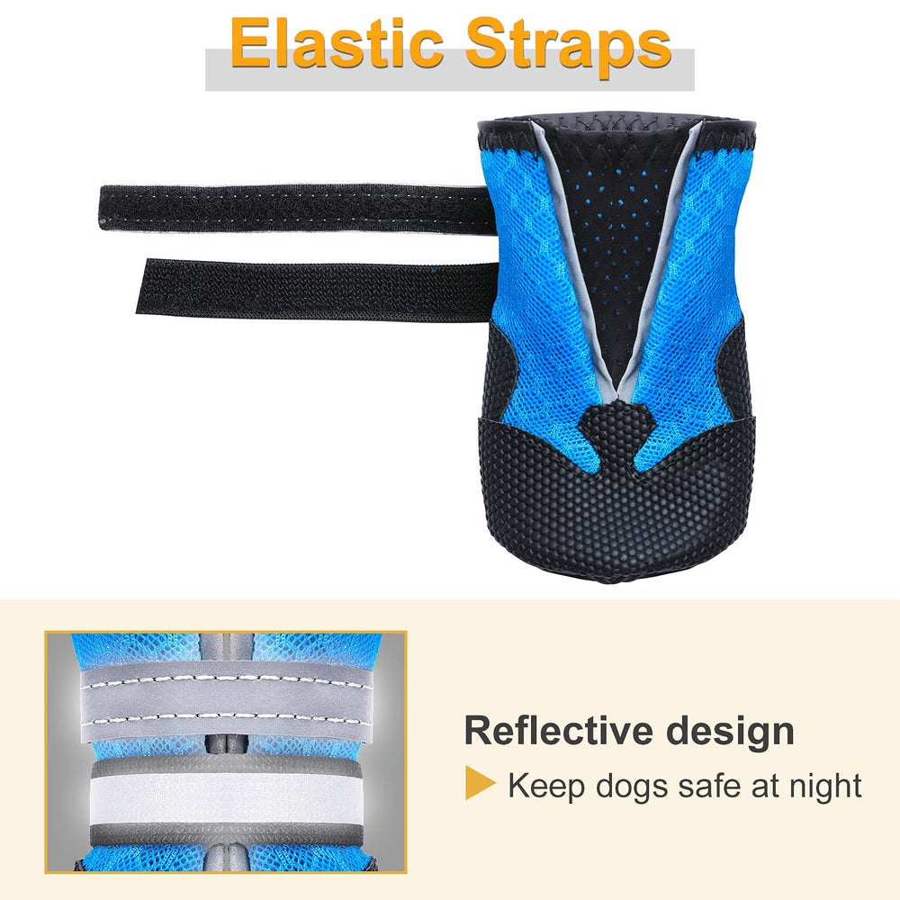 Dimicoo botas con correas reflectantes para visibilidad nocturna.