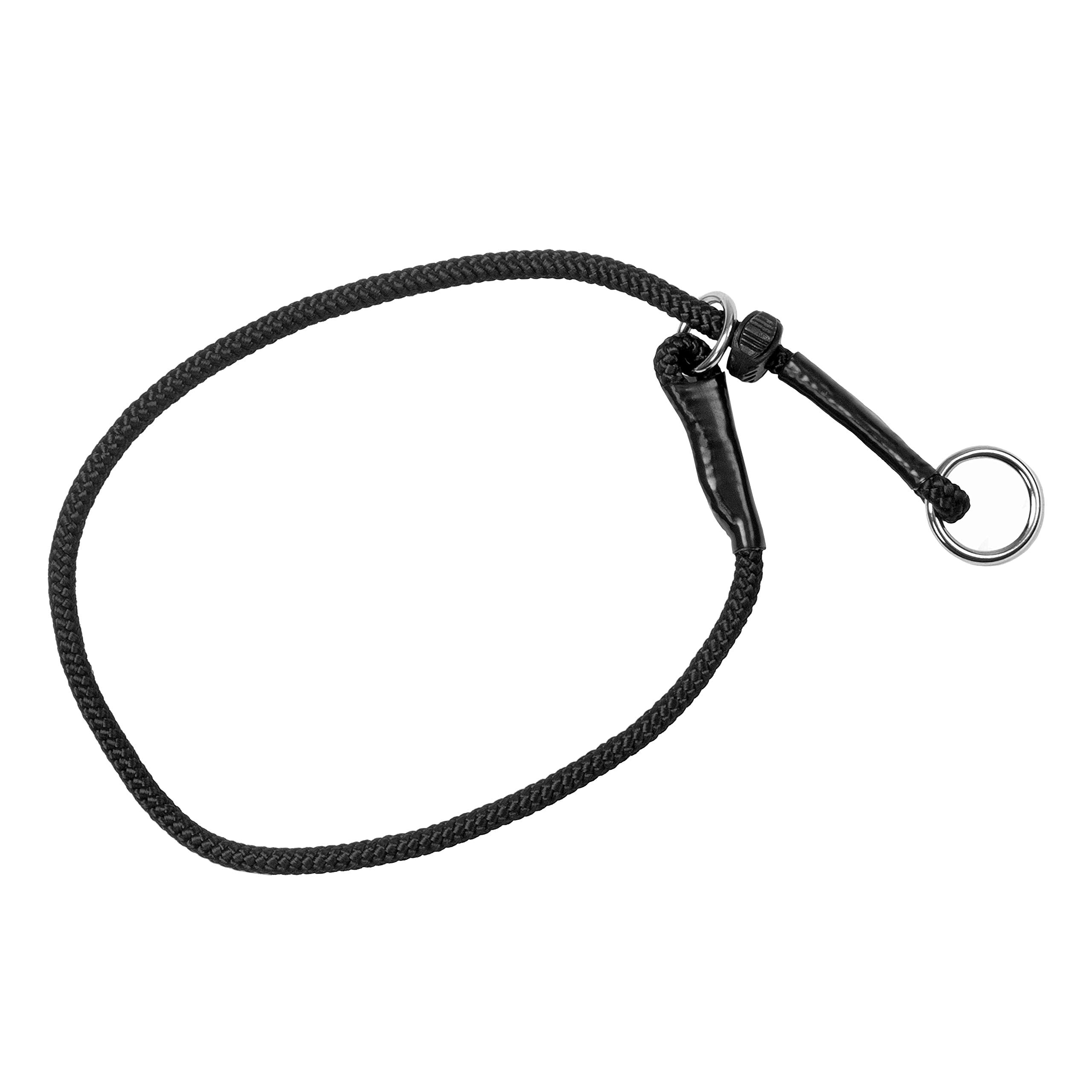 Dingo Gear collar ahorque de cuerda negro con limitador móvil, ideal para entrenamiento controlado