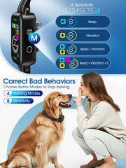 DINJOO collar anti ladridos – ajuste de sensibilidad, entrenamiento progresivo para buen comportamiento.