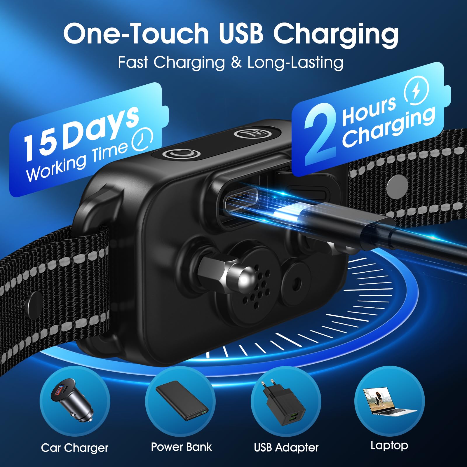 DinJoo collar con carga USB-C para recargas rápidas