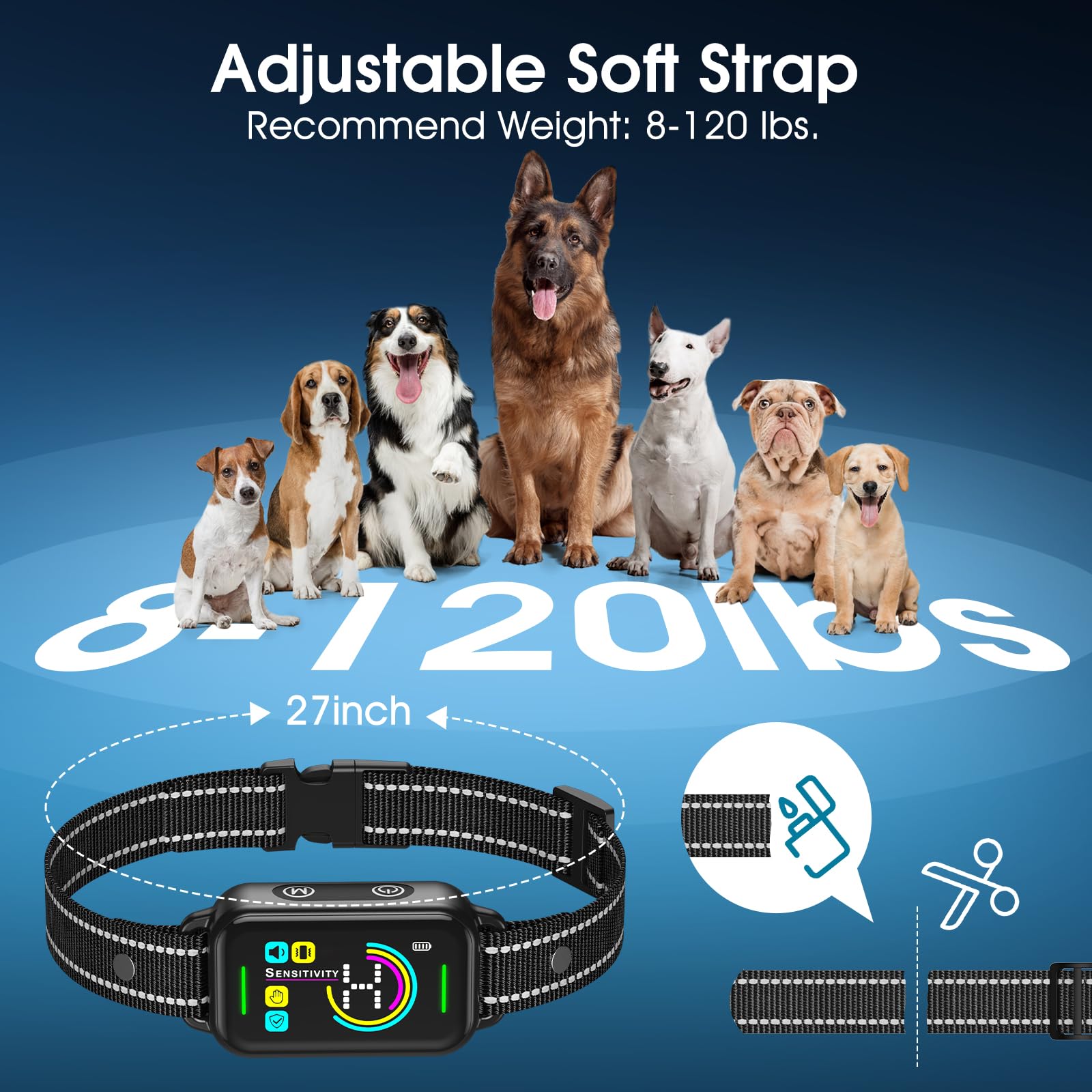 DinJoo collar adecuado para perros grandes, medianos y pequeños