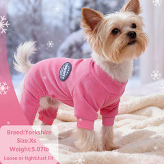 Dinkinty pijama perro rosa dorso, ajuste suave para temperatura.