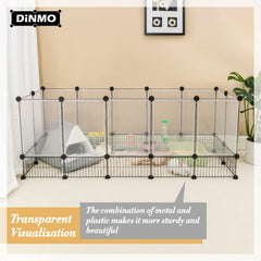 DINMO jaula-placa PP transparente facilita observar a tu conejo sin perturbarlo