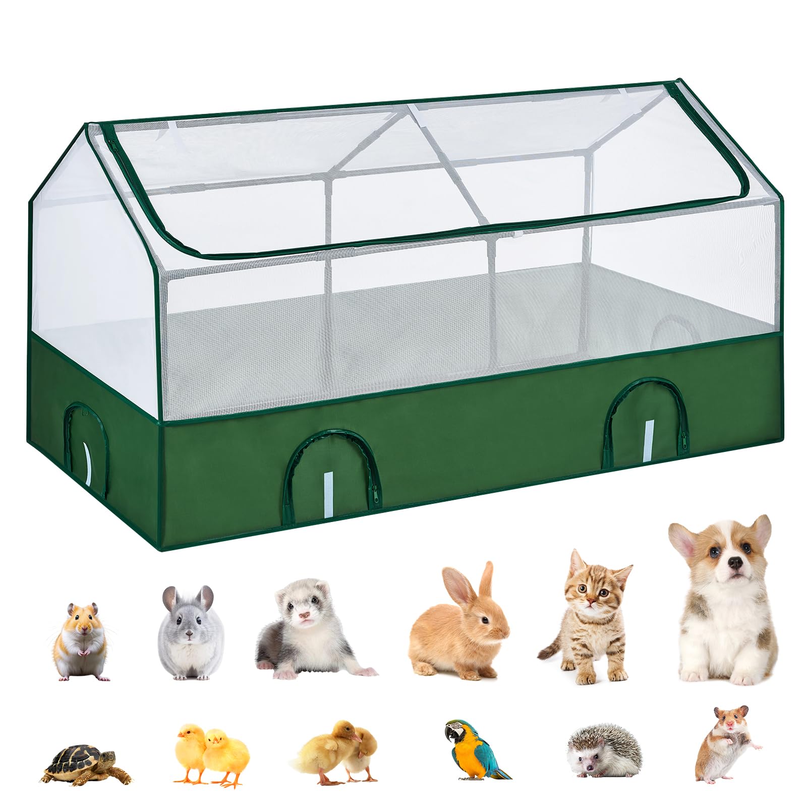 Dinmo Playpen para conejos de interior con suelo impermeable, fácil limpieza diaria