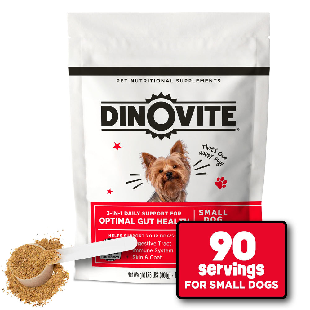Dinovite Probioticos para perros: piel y pelo sanos.
