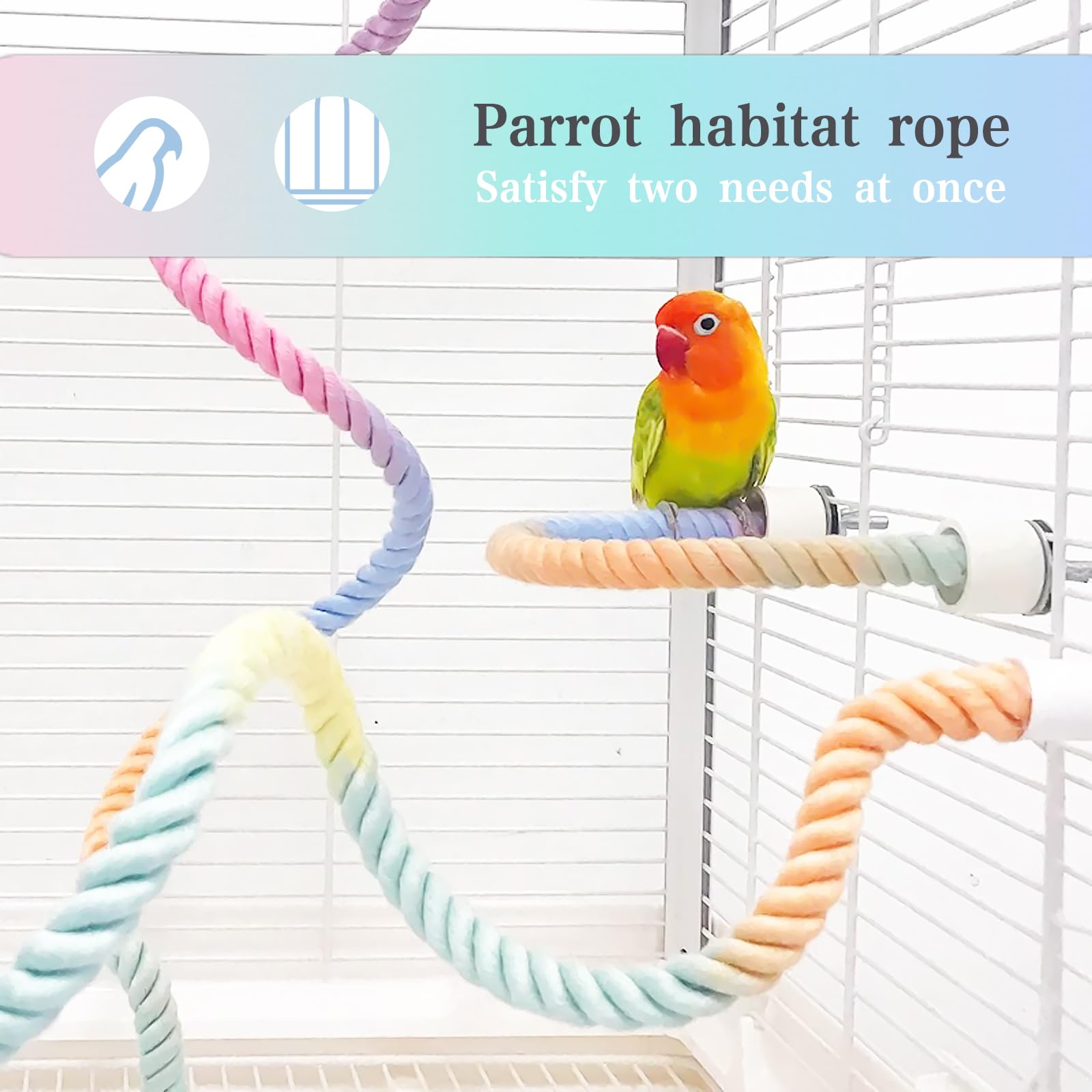 DINTSTYLE percha cuerda resistente para aves con diseño seguro