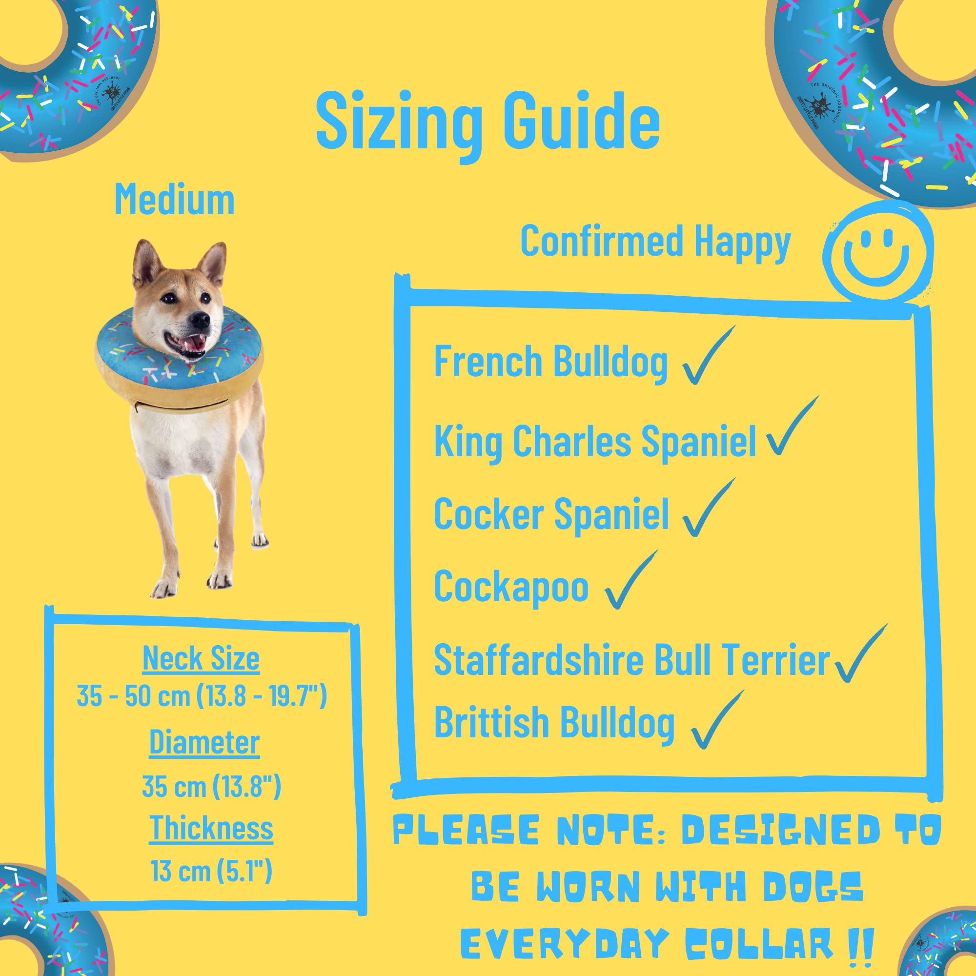 Collar dona DIRTY LITTLE PAWS azul, ideal para perros medianos en casa.