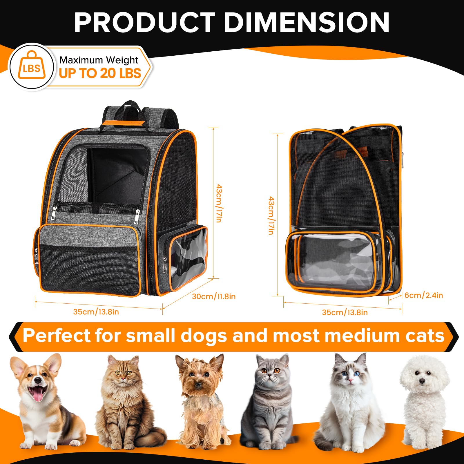 Discala transportín de malla para ventilación y comodidad de la mascota en viaje
