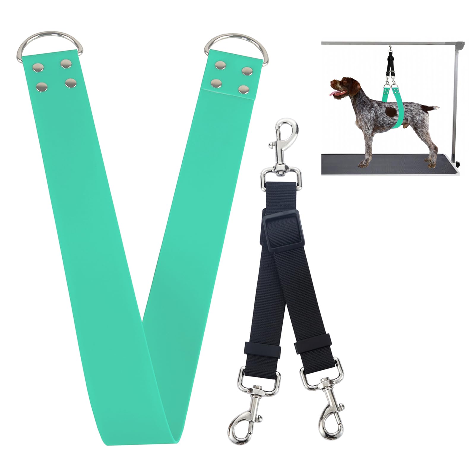 DISCPETSEC banda barriga turquesa de 2pulgadas para grooming, soporte estable durante el baño