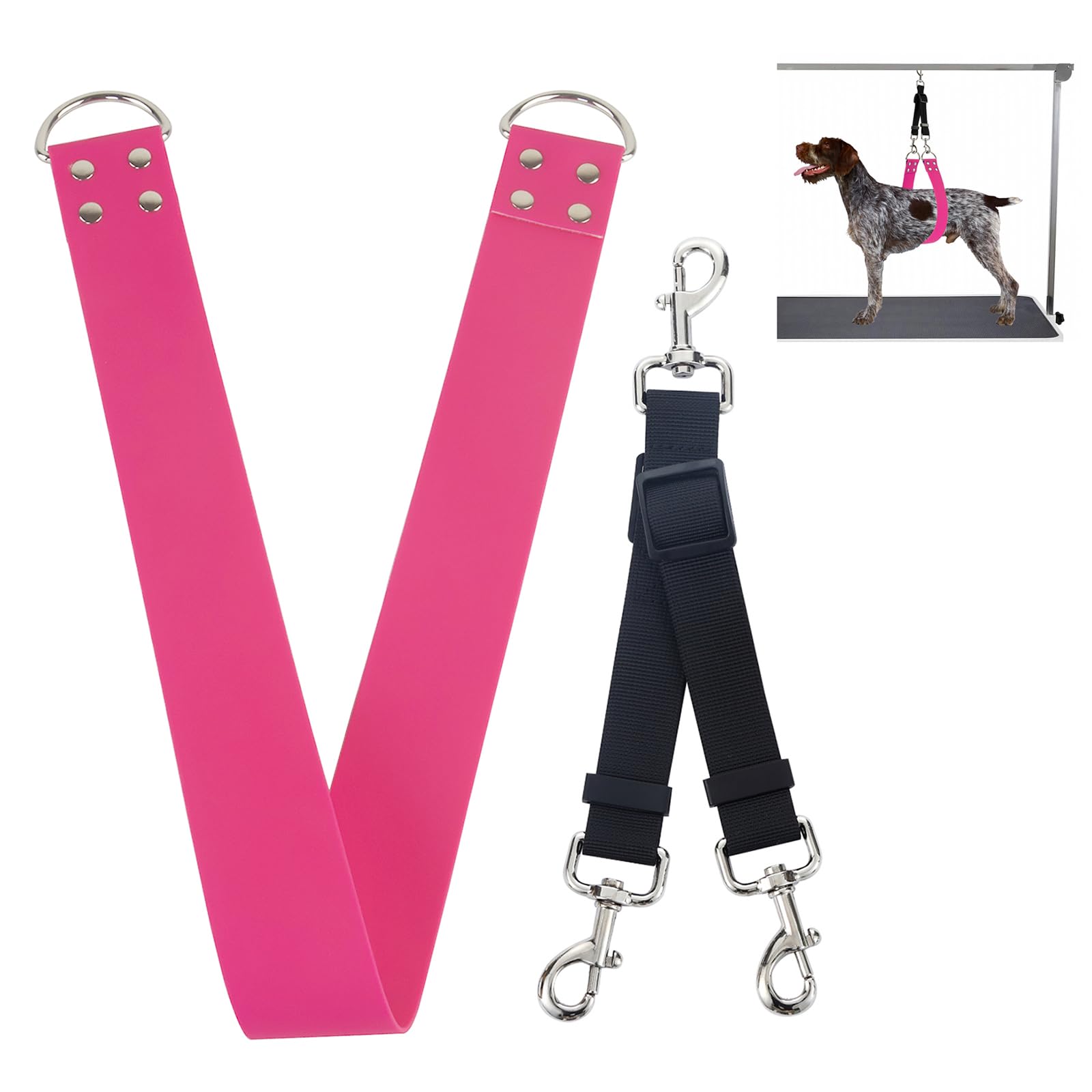 DISCPETSEC bandolera de aseo impermeable para perros en rosa, ideal para baños.