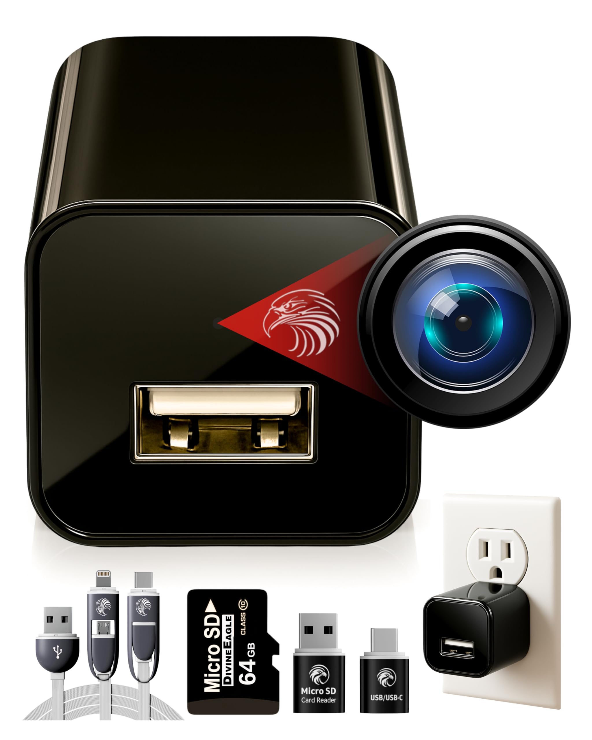 DIVINEEAGLE Cámara domo 1080p frontal para monitoreo claro en interiores