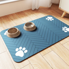 DK177 alfombrilla absorbente azul para mascotas mantiene seca el área de comer