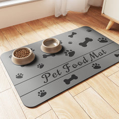 DK177 alfombrilla para alimento de mascotas, fondo de goma impermeable protege el suelo.