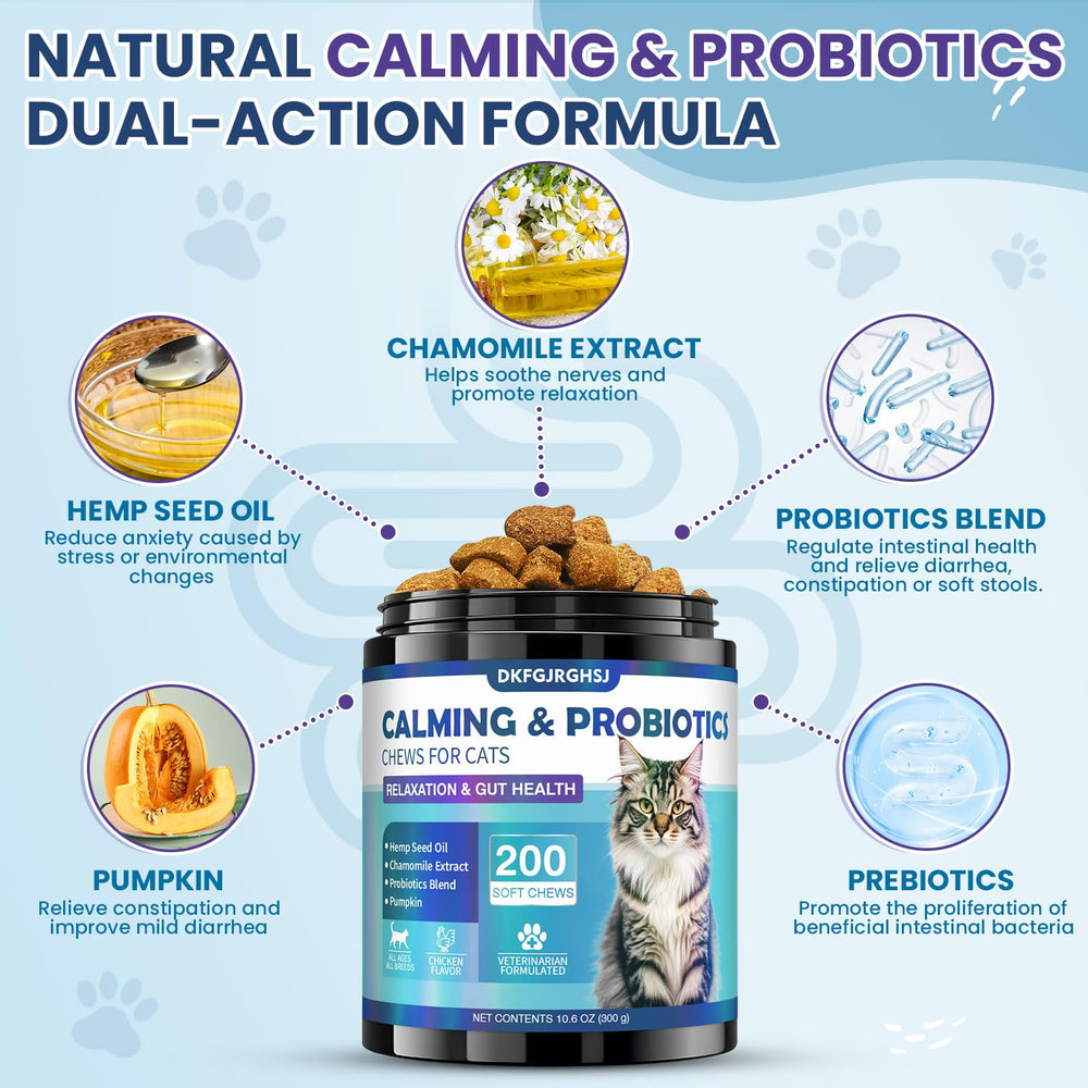 Probióticos para gatos DKFGJRGHSJ que apoyan la salud digestiva y el equilibrio intestinal.