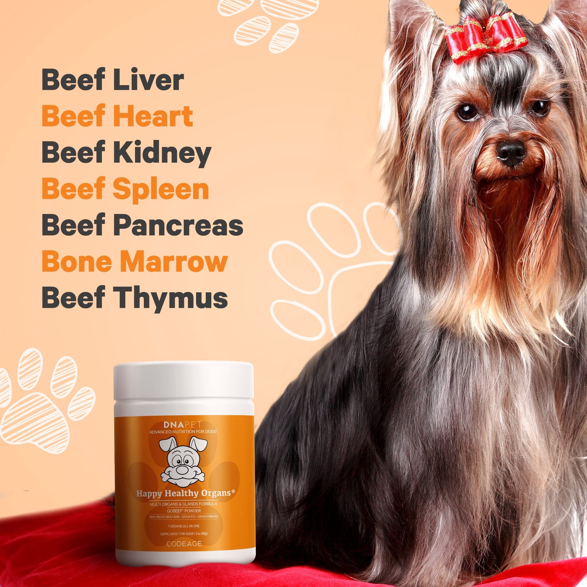DNA PET bazo deshidratado para perros, apoyo nutricional variado.