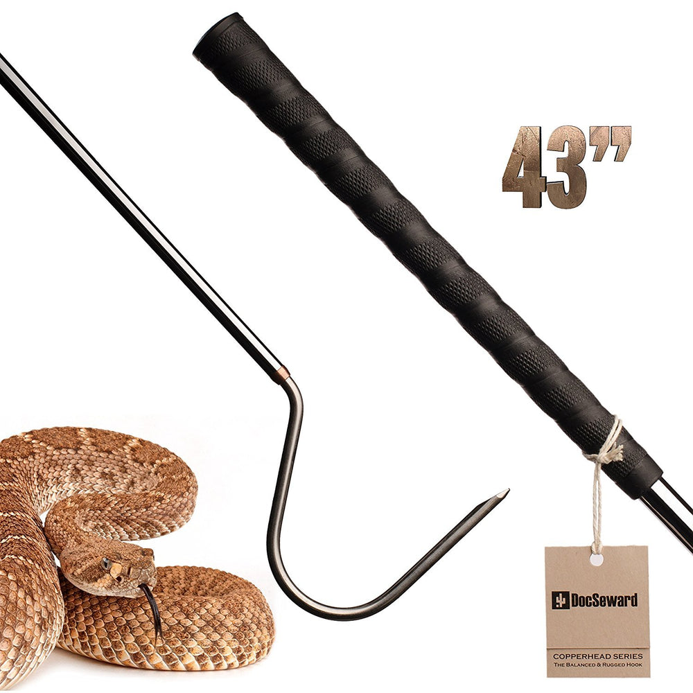 DocSeward Copperhead Gancho serpiente de 43 pulgadas para manejo seguro.