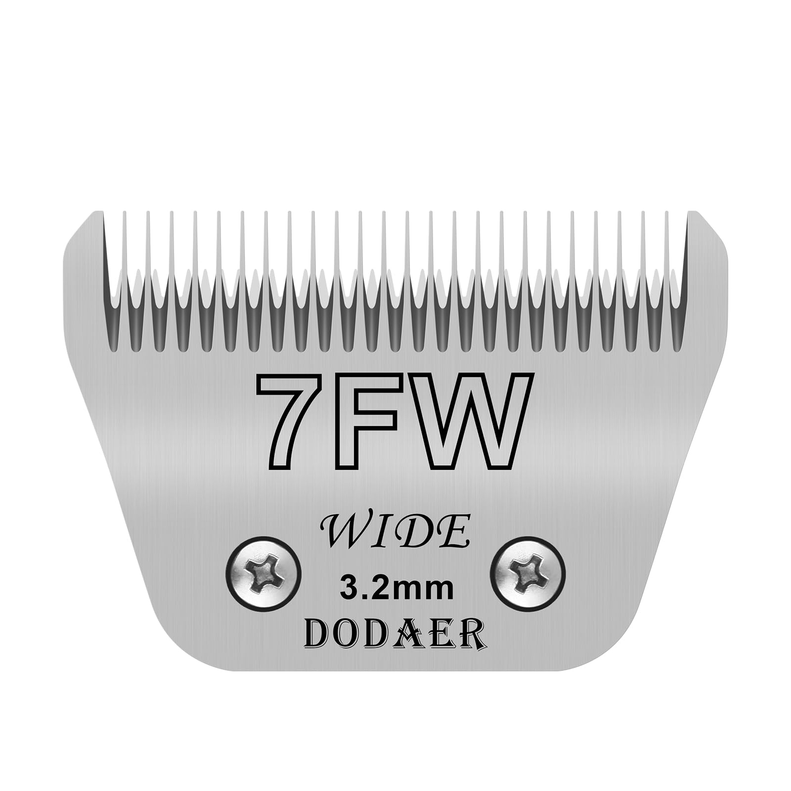 Cuchilla ancha 7FW de DODAER para un corte uniforme en perros grandes.
