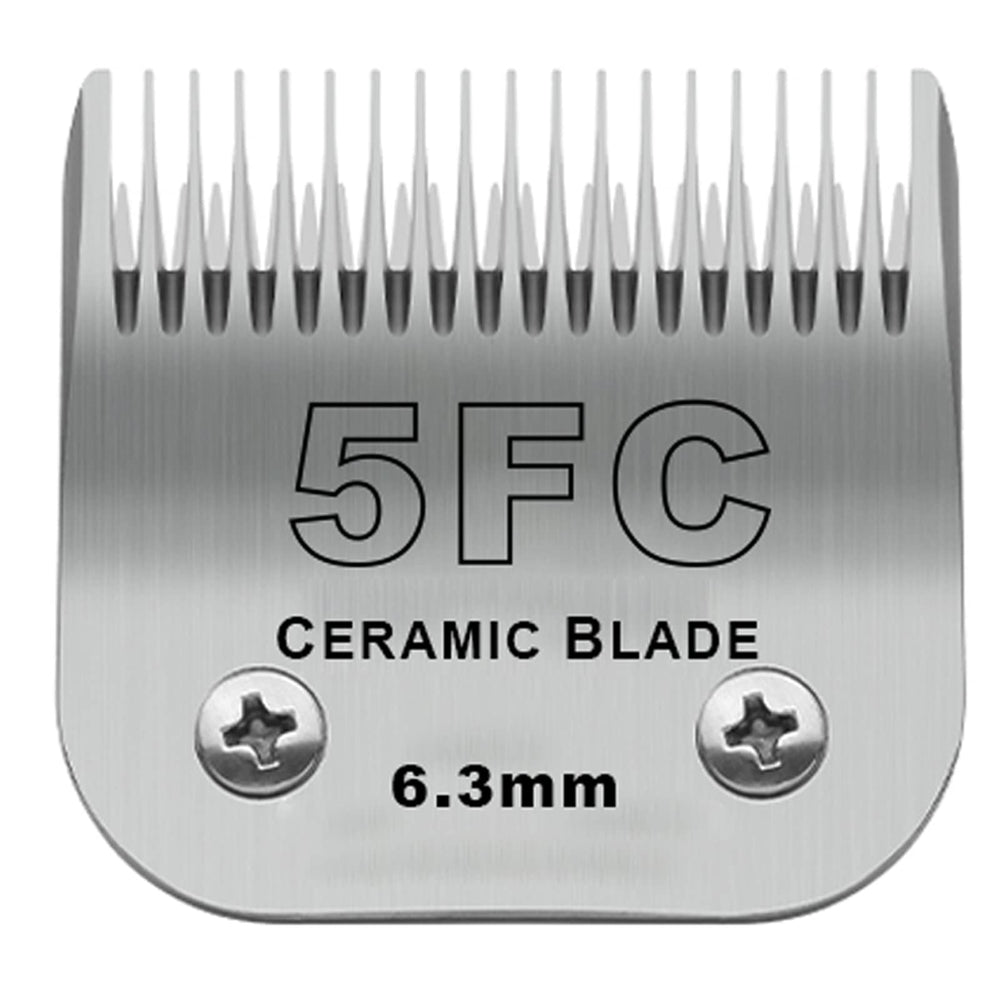 Cuchilla cerámica DODAER 5FC en detalle, corte de 6,3 mm para cuidado del pelaje