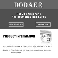 Cuchilla DODAER compatible con Oster A5, ajuste seguro durante la poda.