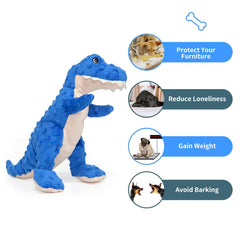 Dododola juguete dinosaurio azul para masticar, energía canalizada durante juegos.