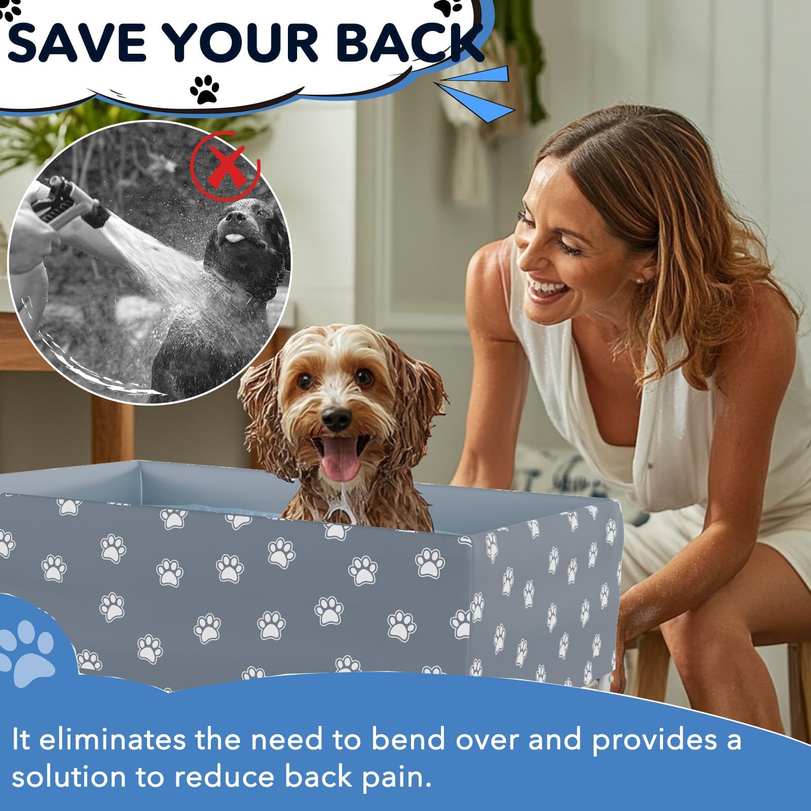 Doerpuz uso interior y exterior para baño y cuidado de perros