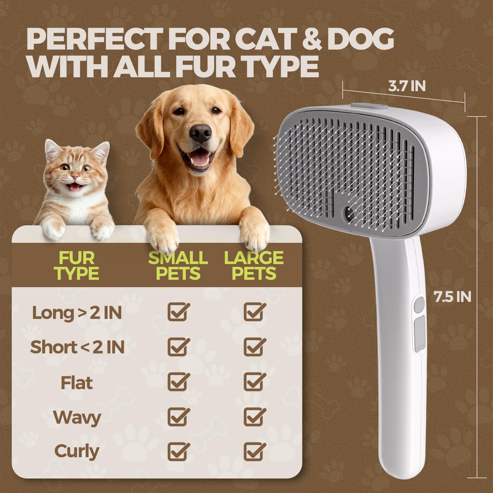 Doffur diseño ergonómico con agarre antideslizante para grooming cómodo